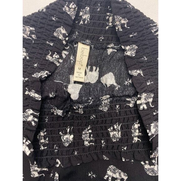 BeBop Shorts Juniors' MEDIUM Black White Elephant Animal Print Comfort Soft NEW - Picture 14 of 15